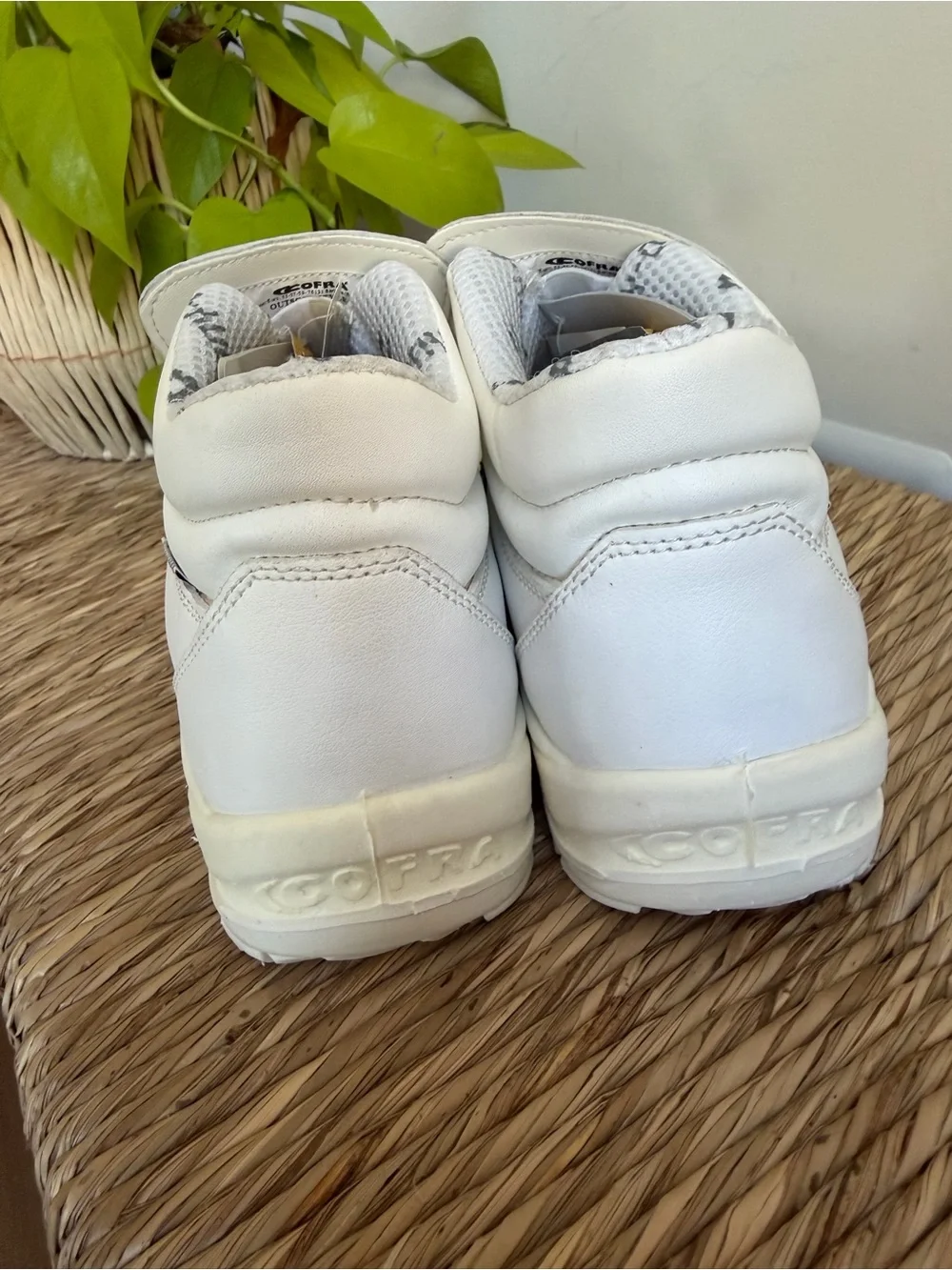 White Men’s Boat-Style Work Shoes with Secure Closure